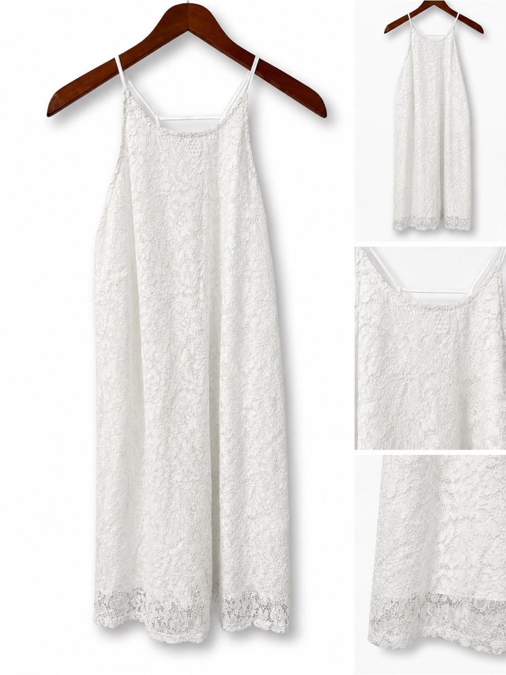 A New Day White Floral Lace Midi Slip Dress – Size Medium NWT
